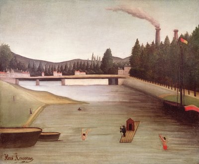 Bathing at Alfortville by Henri Rousseau